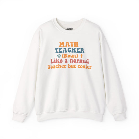 Funny Math Teacher Sweatshirt – Retro Teacher Crewneck White / S gift_idea unique_gift personalised_gift