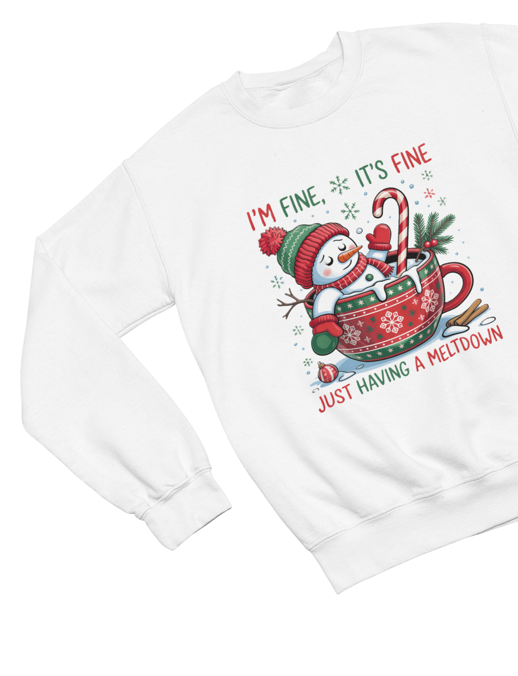 Beast and Beauty Sweatshirt / 3XL (Adult) / White Funny Meltdown Snowman Christmas Sweatshirt – Festive Holiday Jumper