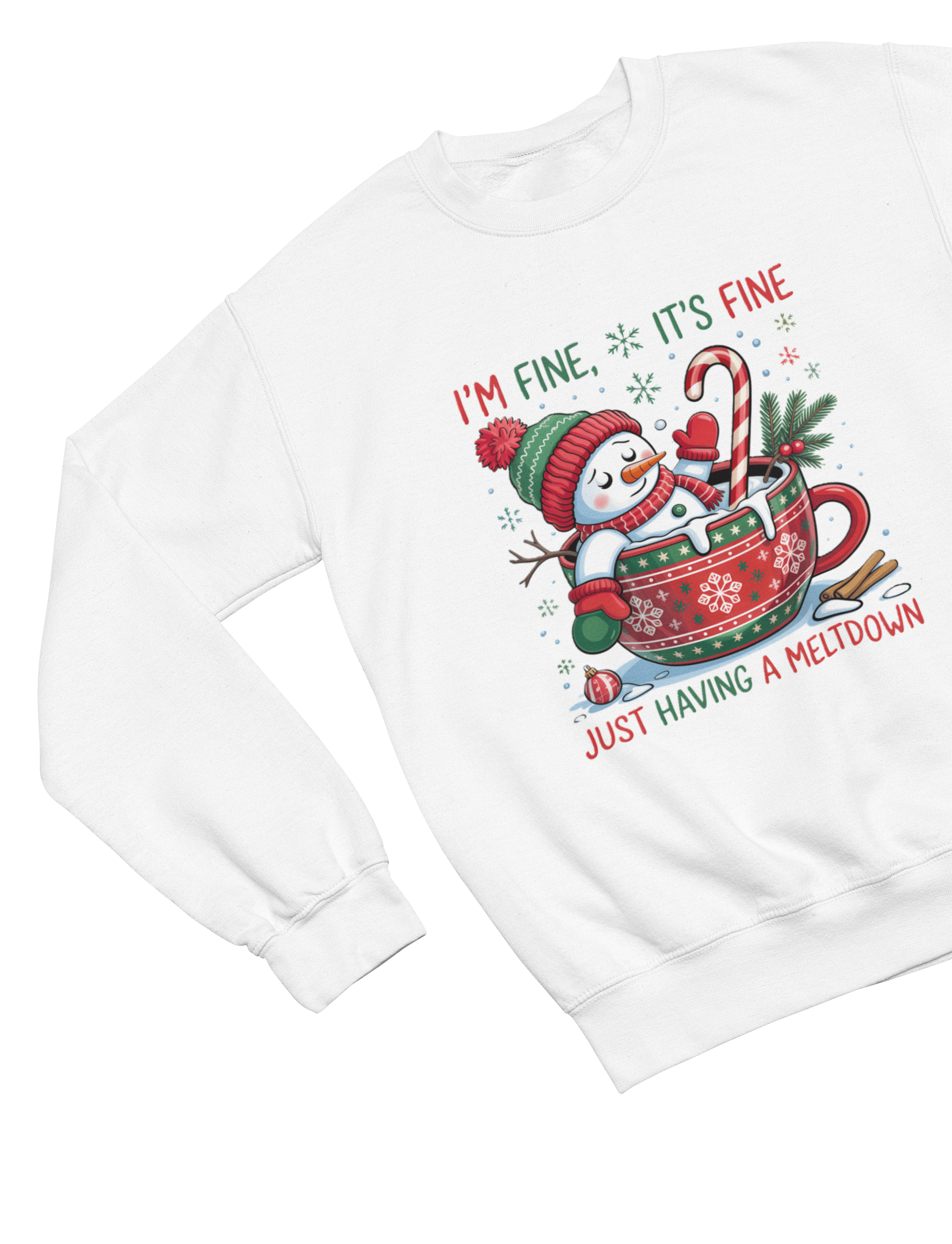 Beast and Beauty Sweatshirt / 3XL (Adult) / White Funny Meltdown Snowman Christmas Sweatshirt – Festive Holiday Jumper