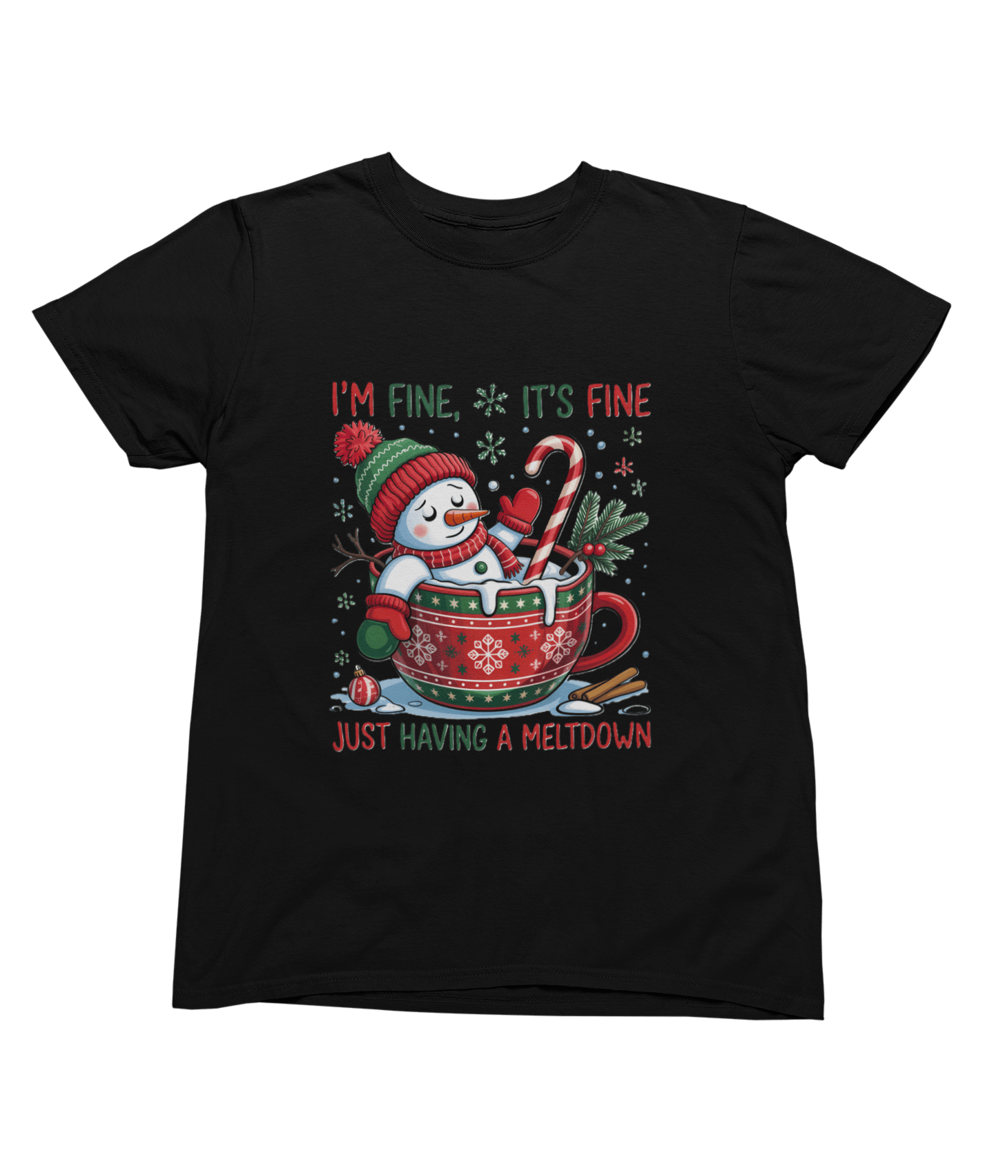 Beast and Beauty T-Shirt / 3XL (Adult) / Black Funny Meltdown Snowman Christmas Sweatshirt – Festive Holiday Jumper
