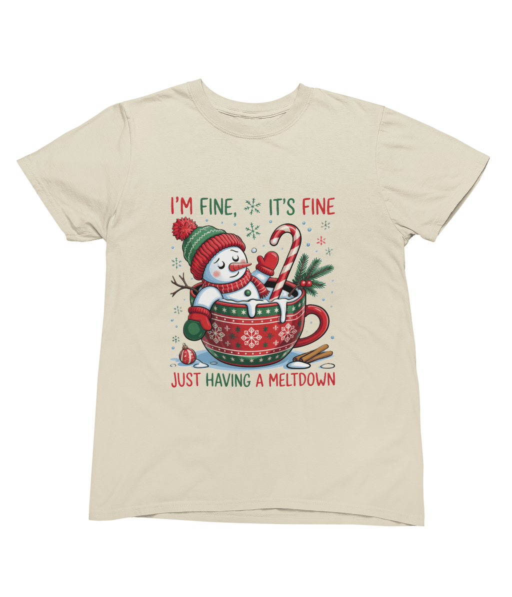 Beast and Beauty T-Shirt / 3XL (Adult) / Beige Funny Meltdown Snowman Christmas Sweatshirt – Festive Holiday Jumper