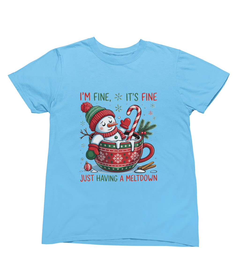 Beast and Beauty T-Shirt / 3XL (Adult) / Blue Funny Meltdown Snowman Christmas Sweatshirt – Festive Holiday Jumper