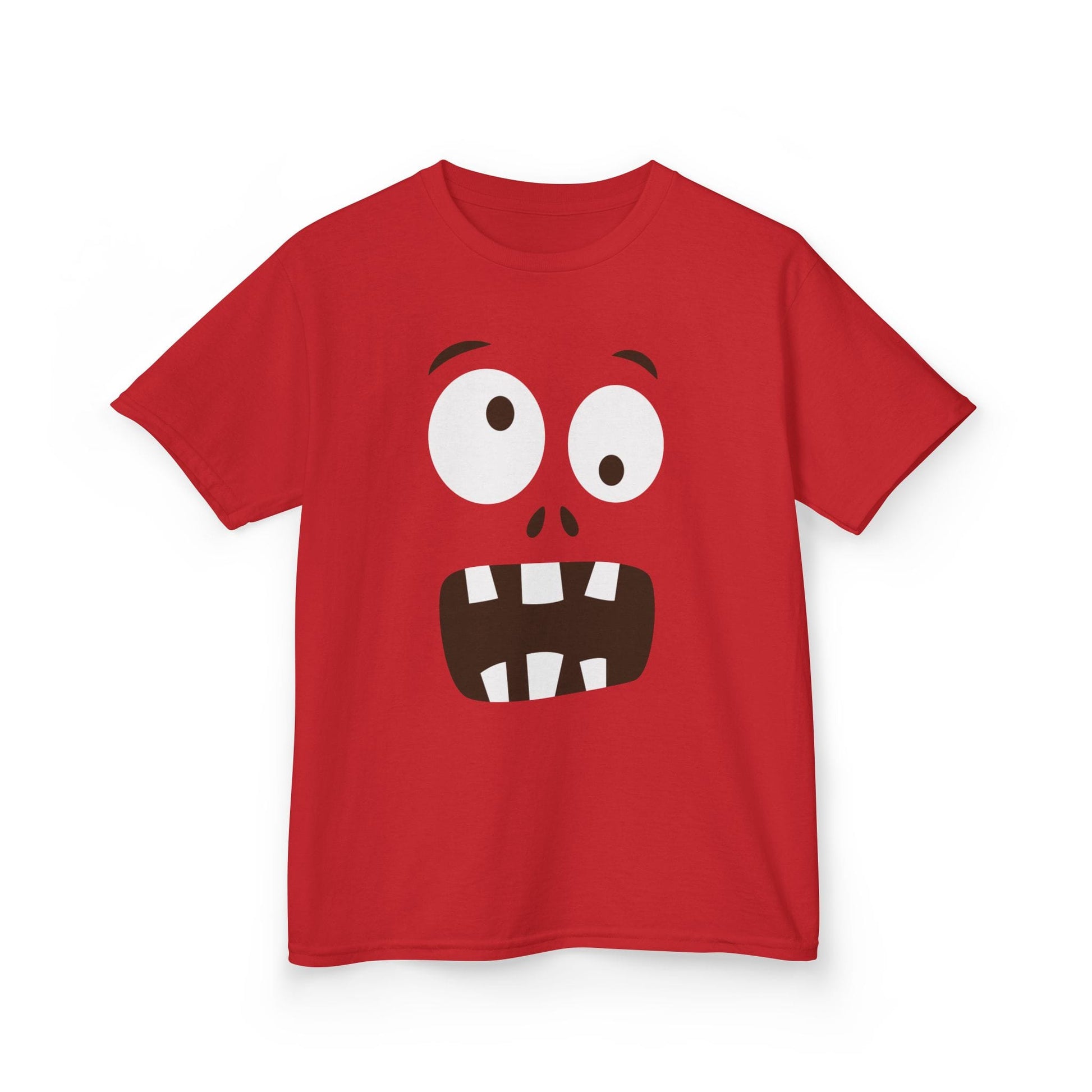 Funny Monster Face Halloween Kids T-Shirt Red / XS gift_idea unique_gift personalised_gift
