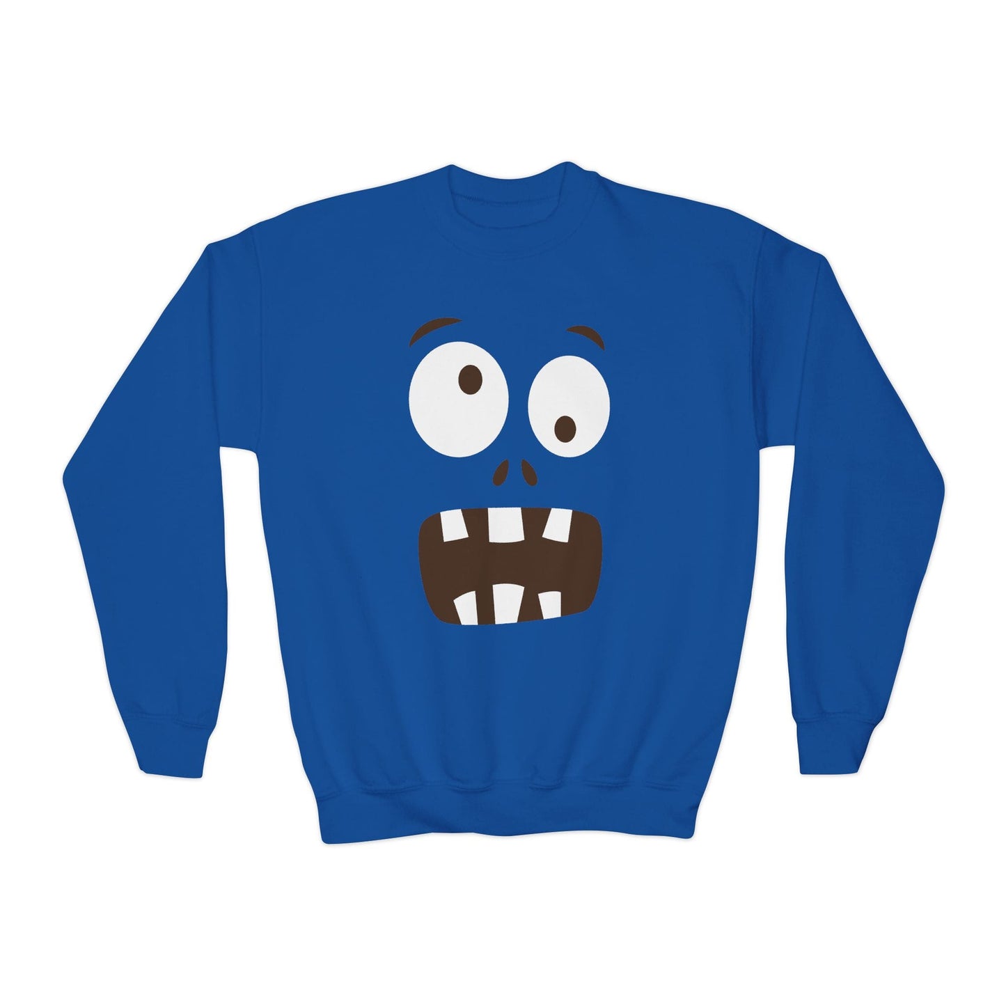 Funny Monster Face Halloween Sweatshirt Royal / XS gift_idea unique_gift personalised_gift