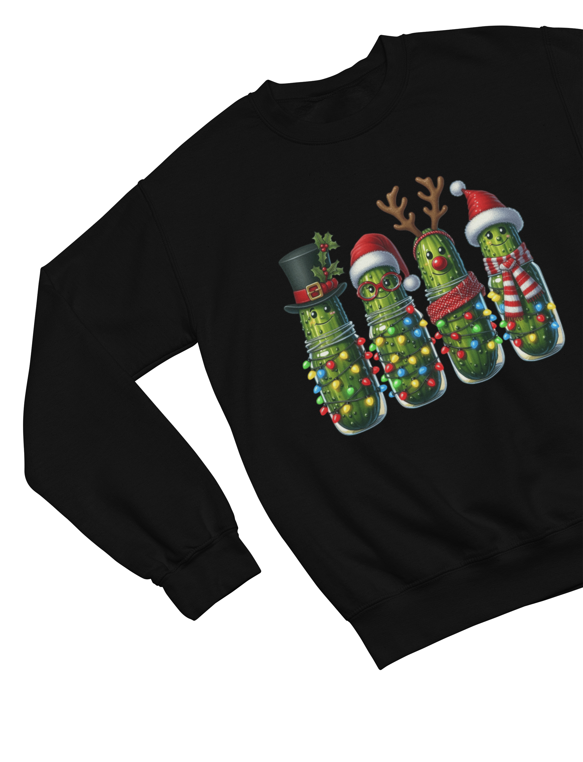 Beast and Beauty Sweatshirt / 3XL (Adult) / Black Funny Pickle Christmas Sweatshirt – Quirky Festive Jumper Unisex