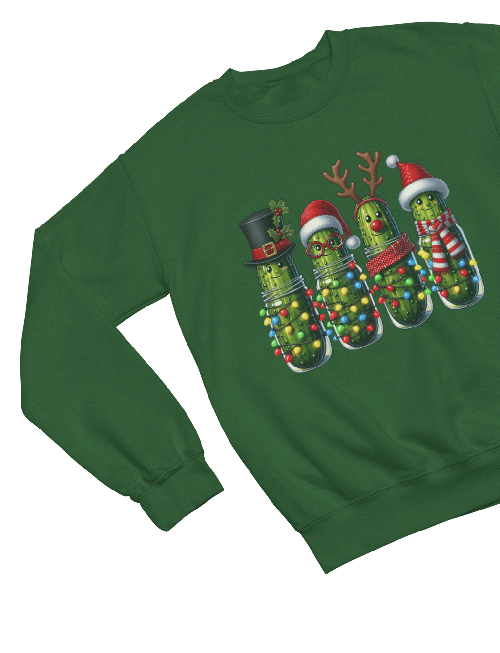 Beast and Beauty Sweatshirt / 3XL (Adult) / Green Funny Pickle Christmas Sweatshirt – Quirky Festive Jumper Unisex