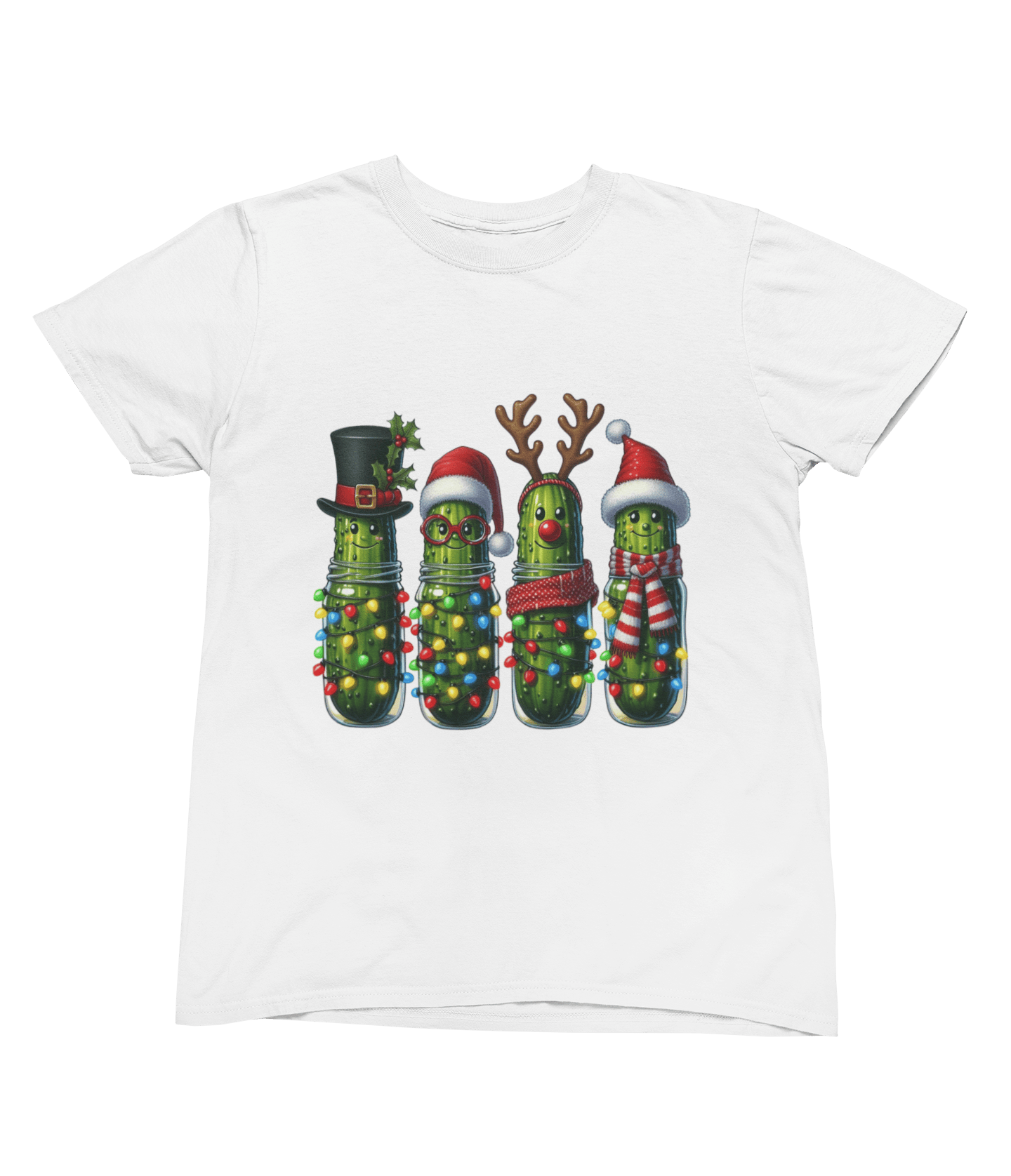 Beast and Beauty T-Shirt / 3XL (Adult) / White Funny Pickle Christmas Sweatshirt – Quirky Festive Jumper Unisex