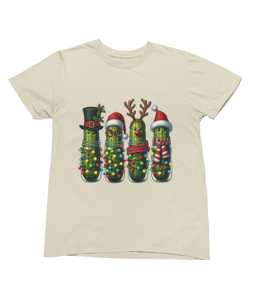 Beast and Beauty T-Shirt / 3XL (Adult) / Beige Funny Pickle Christmas Sweatshirt – Quirky Festive Jumper Unisex