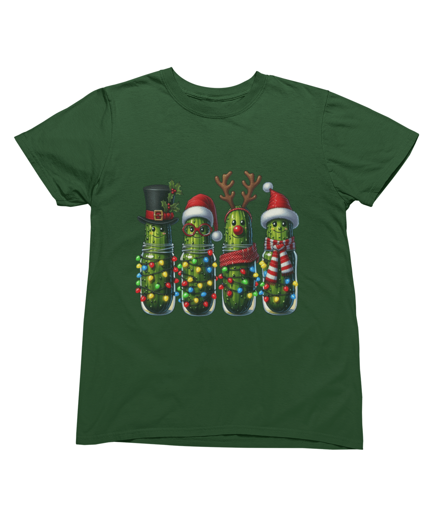 Beast and Beauty T-Shirt / 3XL (Adult) / Green Funny Pickle Christmas Sweatshirt – Quirky Festive Jumper Unisex