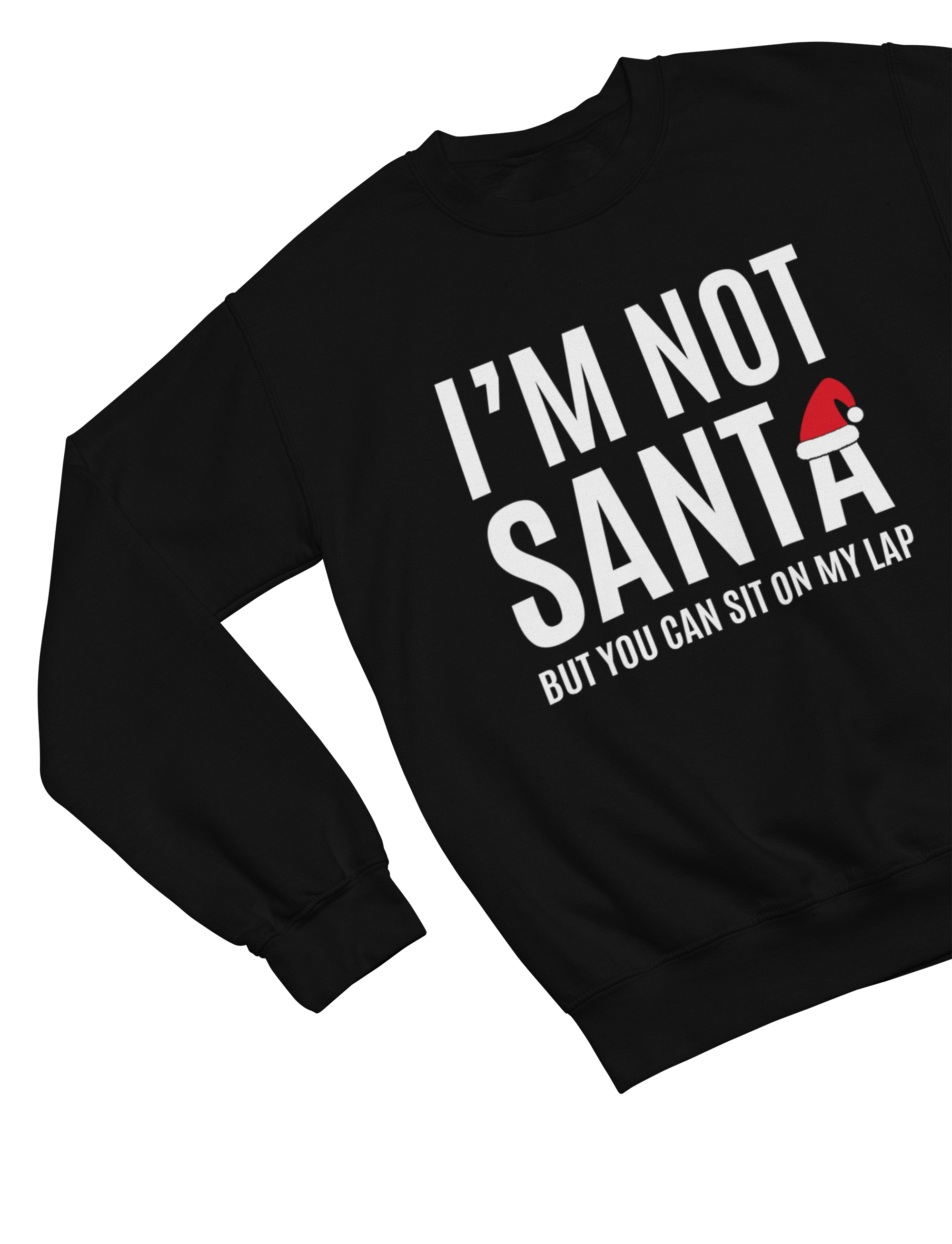 Funny Santa Lap Christmas Jumper – Cheeky Adult Xmas Sweatshirt Sweatshirt / small / Black gift_idea unique_gift personalised_gift