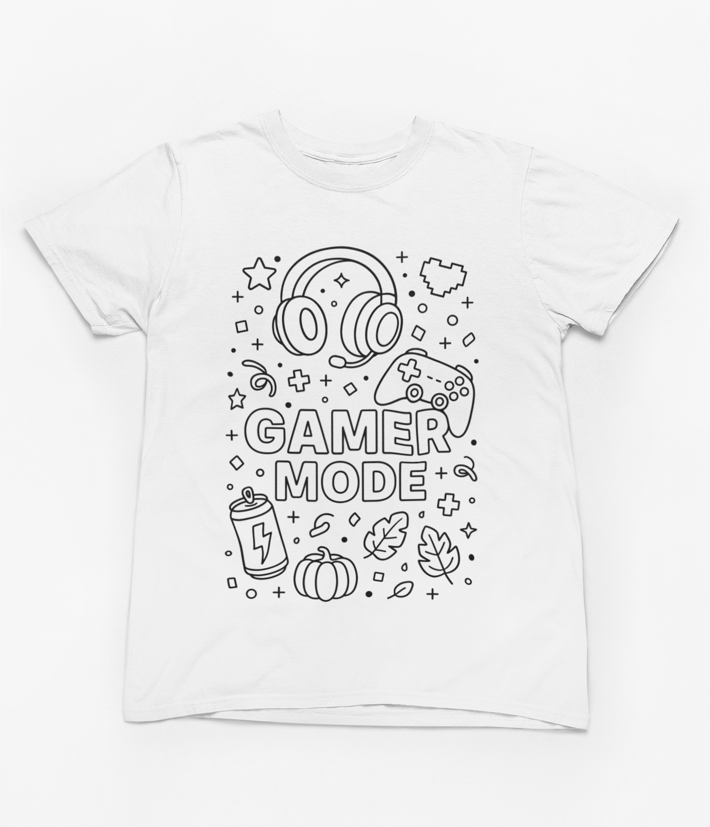 Gamer Mode Colour-In T-Shirt – DIY Gaming Shirt with Fabric Markers for Kids gift_idea unique_gift personalised_gift
