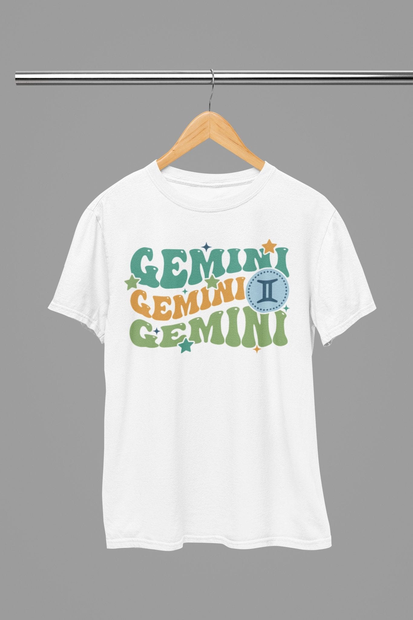 Gemini Zodiac Fun Colour Font T-Shirt gift_idea unique_gift personalised_gift