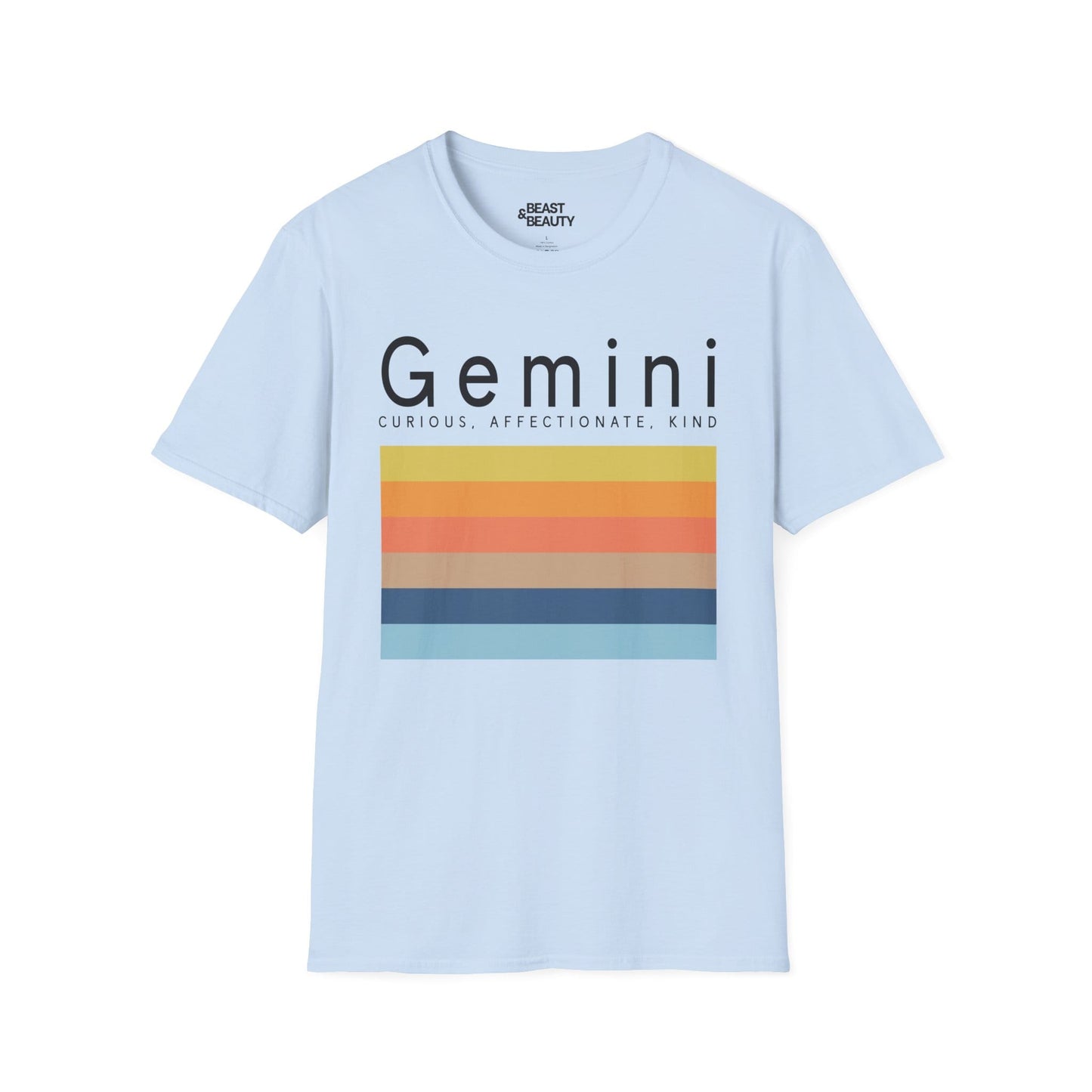 Gemini Zodiac Graphic T-Shirt Light Blue / S gift_idea unique_gift personalised_gift