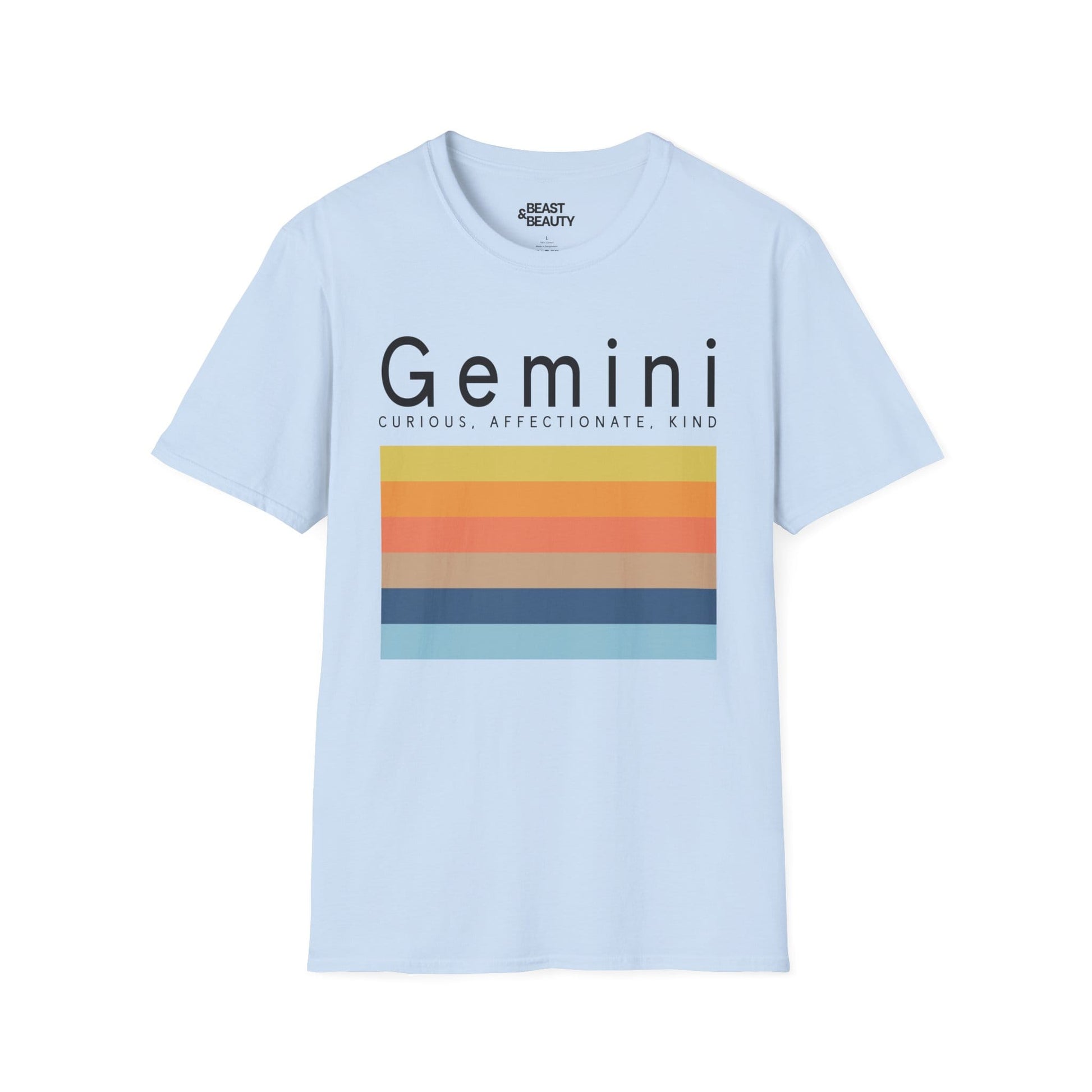 Gemini Zodiac Graphic T-Shirt Light Blue / S gift_idea unique_gift personalised_gift