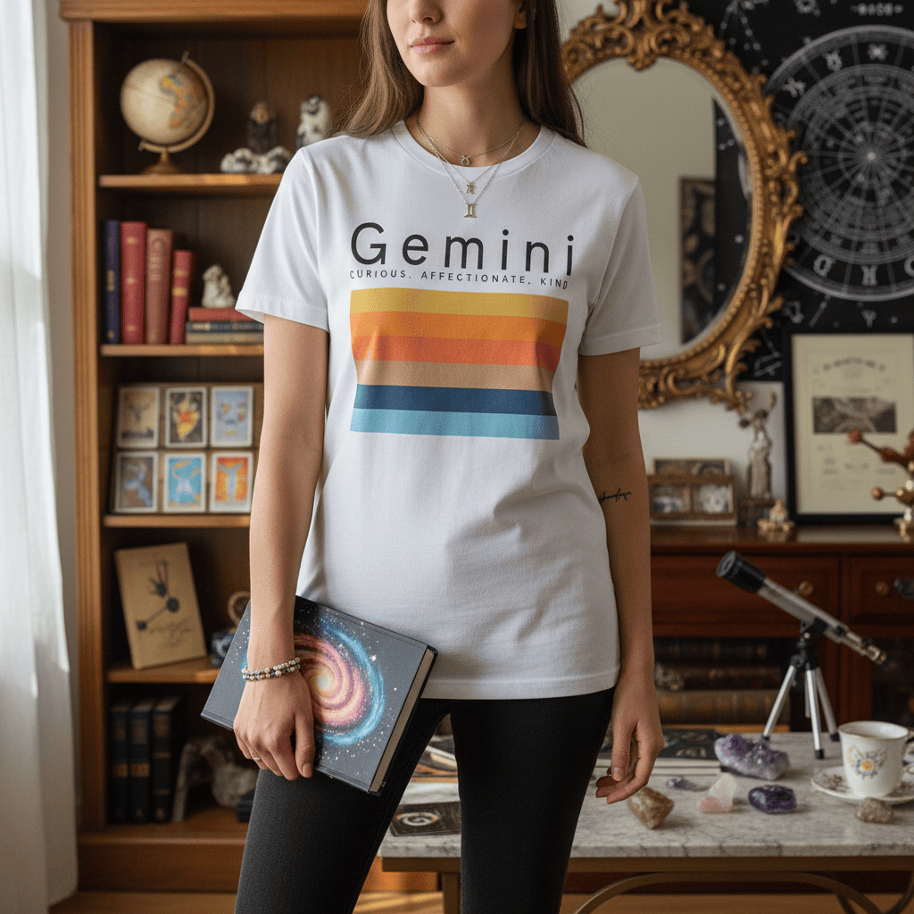 Gemini Zodiac Graphic T-Shirt gift_idea unique_gift personalised_gift