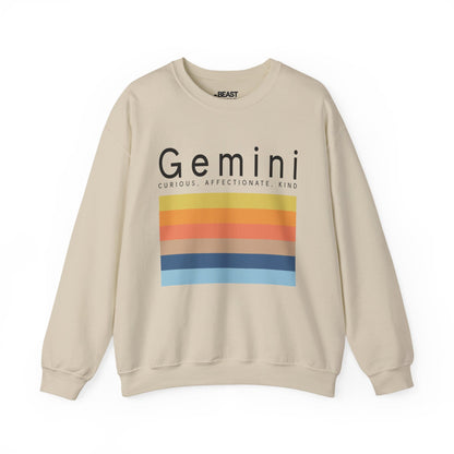 Gemini Zodiac Sign Adult Sweatshirt Sand / S gift_idea unique_gift personalised_gift