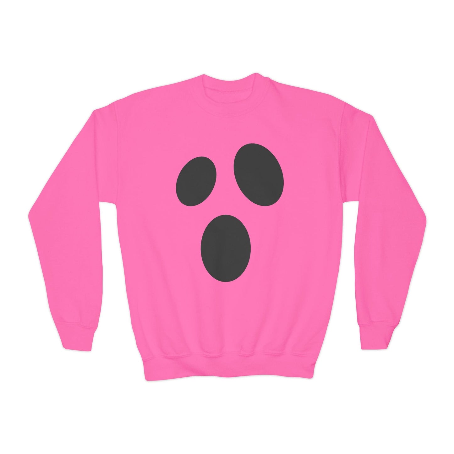 Ghost Face Kids Halloween Sweatshirt Safety Pink / XS gift_idea unique_gift personalised_gift