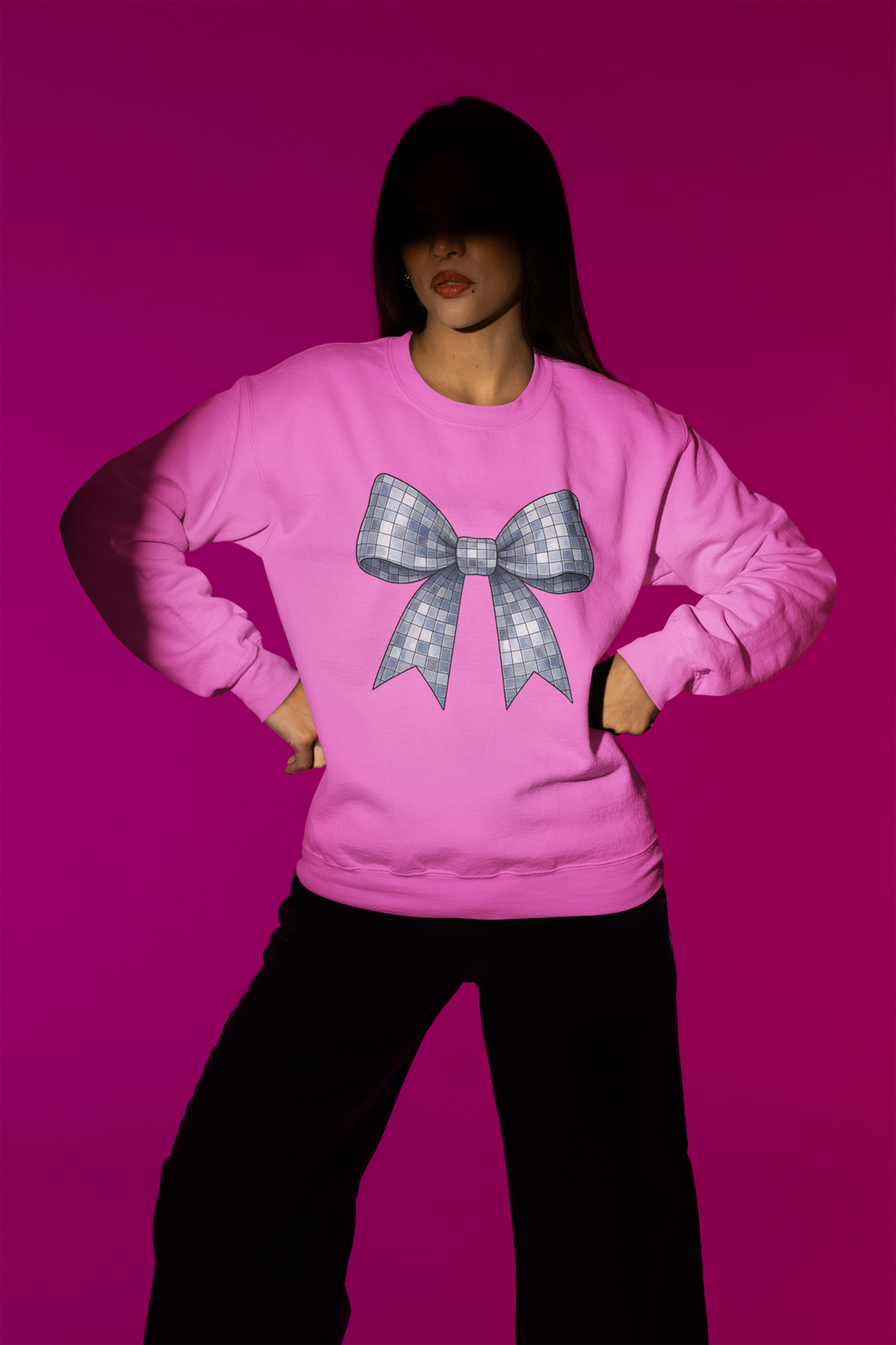 Disco Coquette Bow Sweatshirt & T-Shirt – Sparkle Statement UK Fit