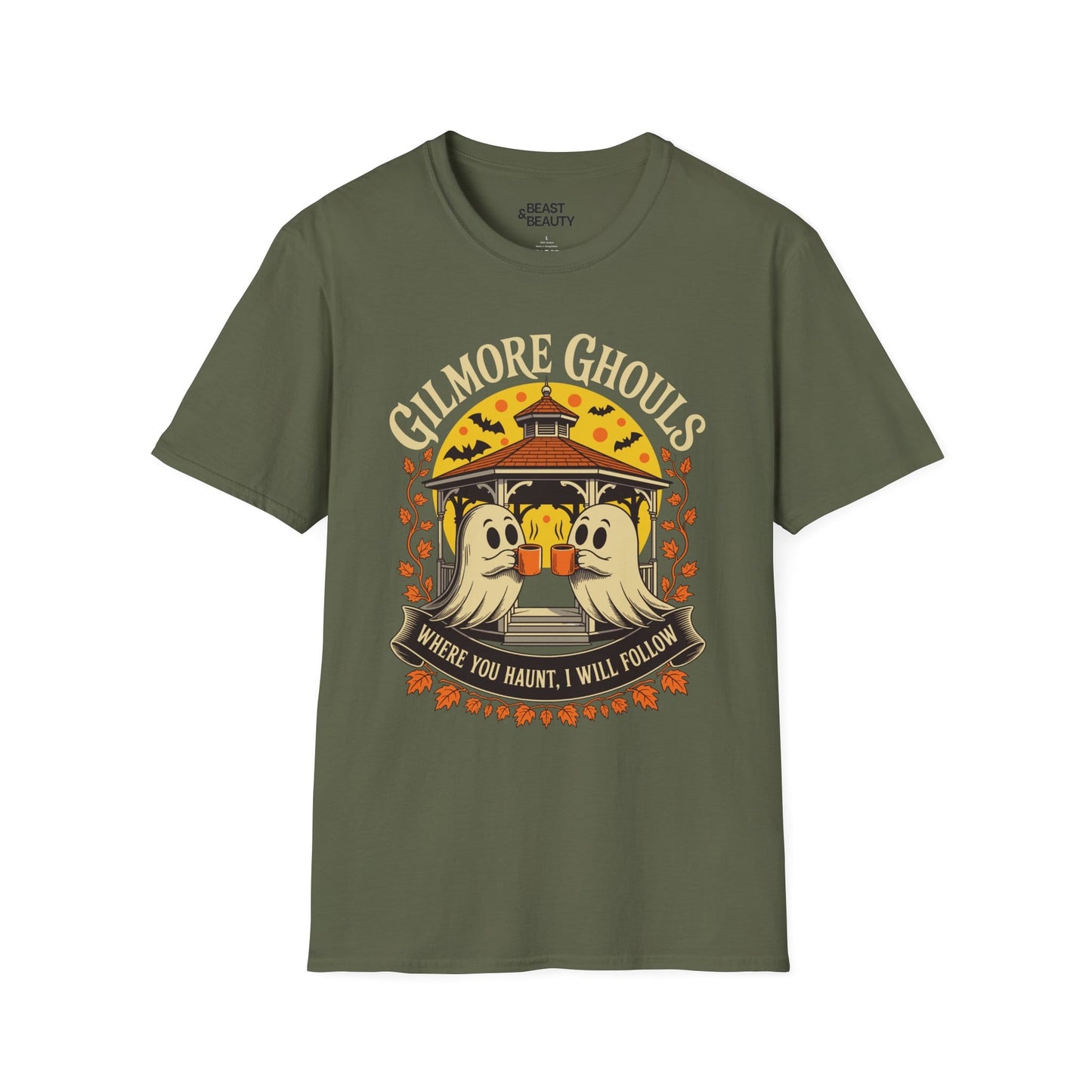 Gilmore Ghouls Halloween Graphic T-Shirt Military Green / S gift_idea unique_gift personalised_gift