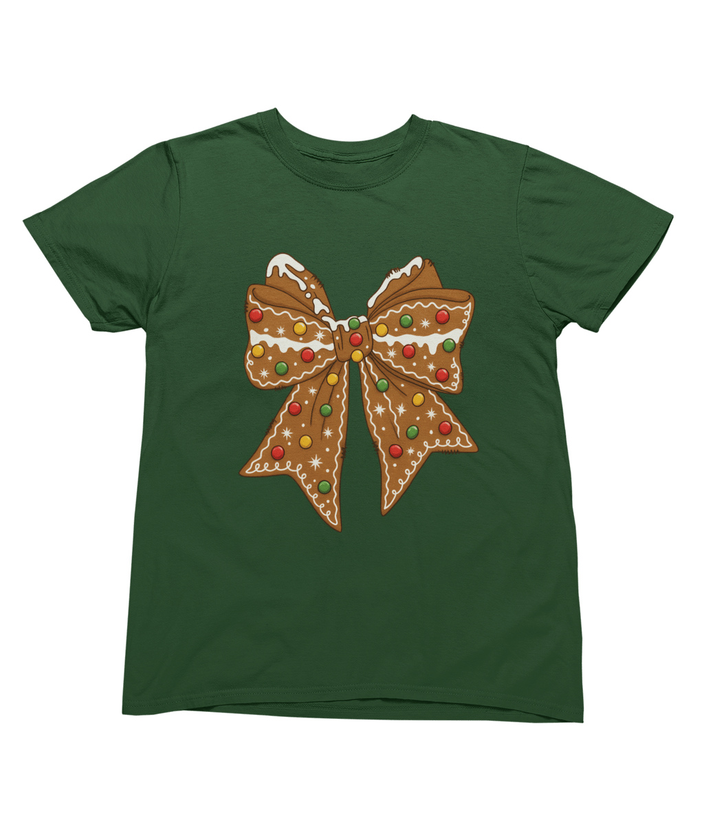 Beast and Beauty T-Shirt / 3XL (Adult) / Green Gingerbread Bow Christmas Jumper – Coquette Style (Adults & Kids)