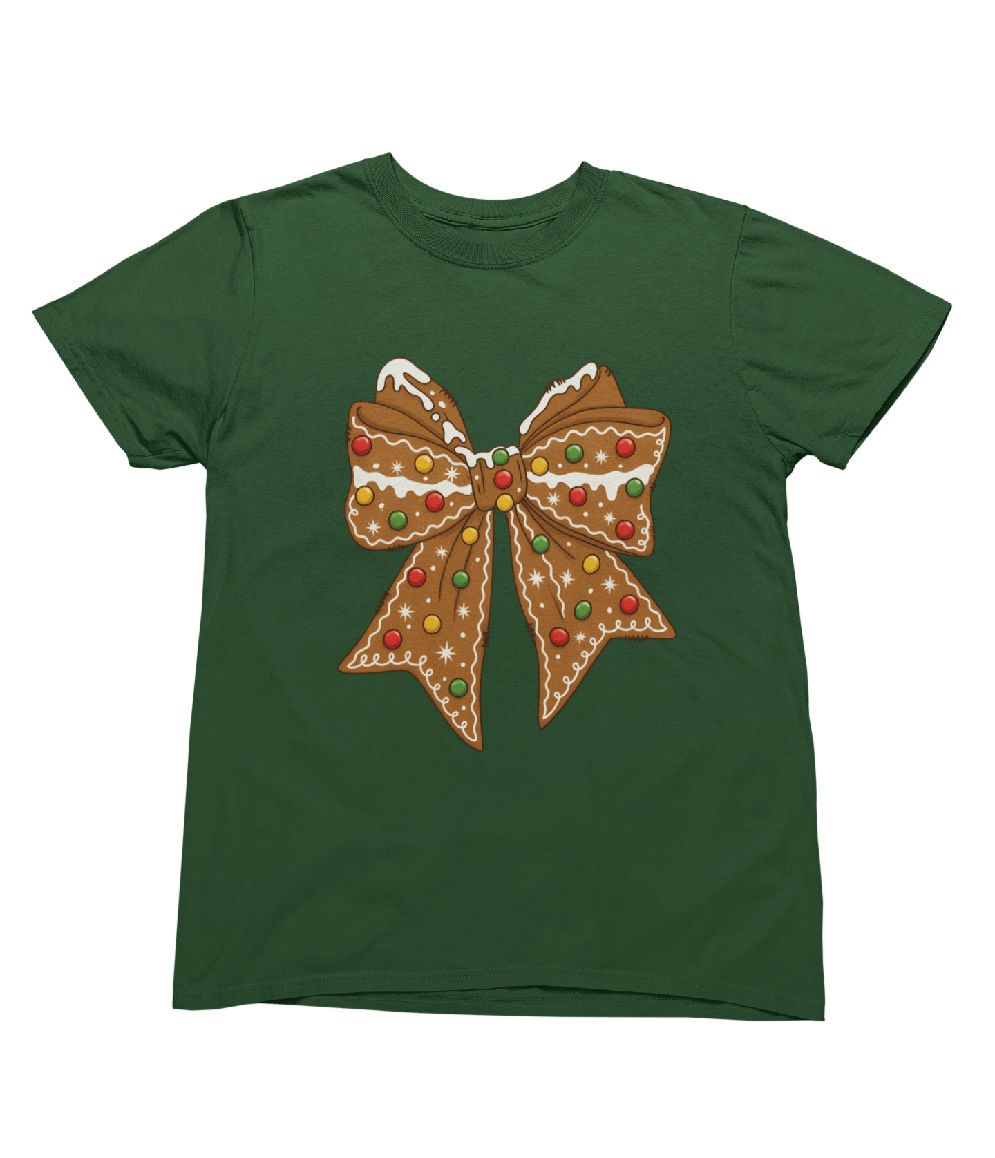 Beast and Beauty T-Shirt / 3XL (Adult) / Green Gingerbread Bow Christmas Jumper – Coquette Style (Adults & Kids)