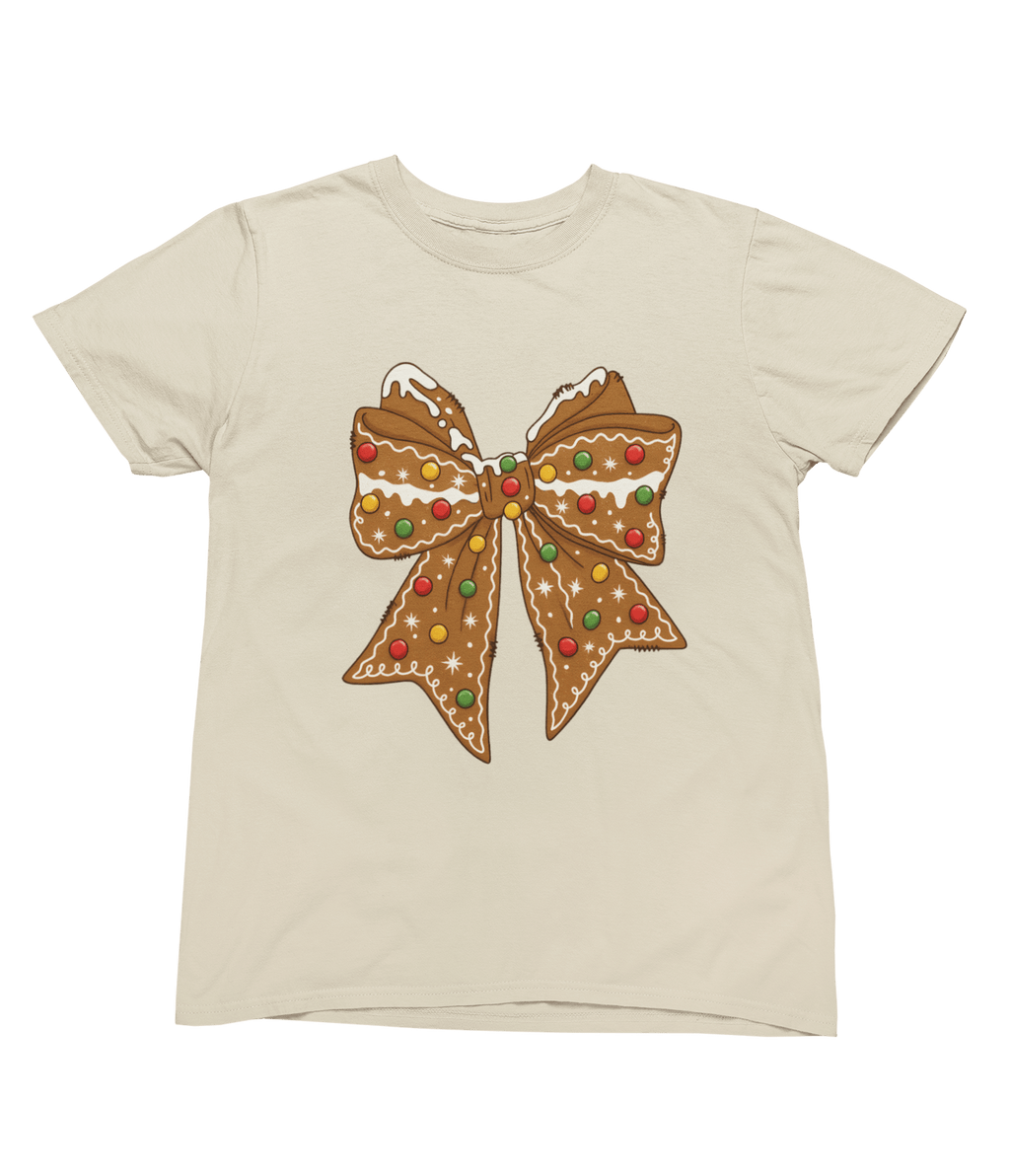 Beast and Beauty T-Shirt / 3XL (Adult) / Beige Gingerbread Bow Christmas Jumper – Coquette Style (Adults & Kids)