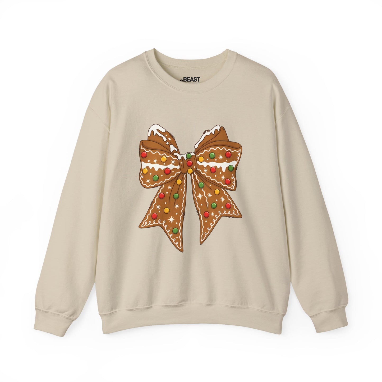 gingerbread bow christmas sweatshirt sand sweatshirt uk Christmas gift idea