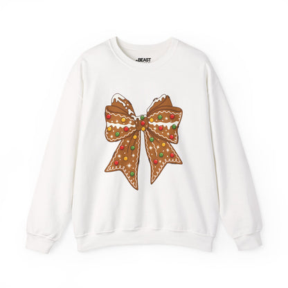 gingerbread bow christmas sweatshirt white sweatshirt uk Christmas gift idea