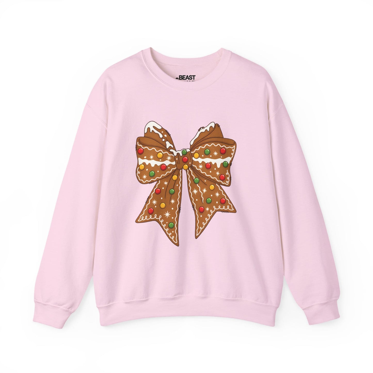 gingerbread bow christmas sweatshirt light pink sweatshirt uk Christmas gift idea