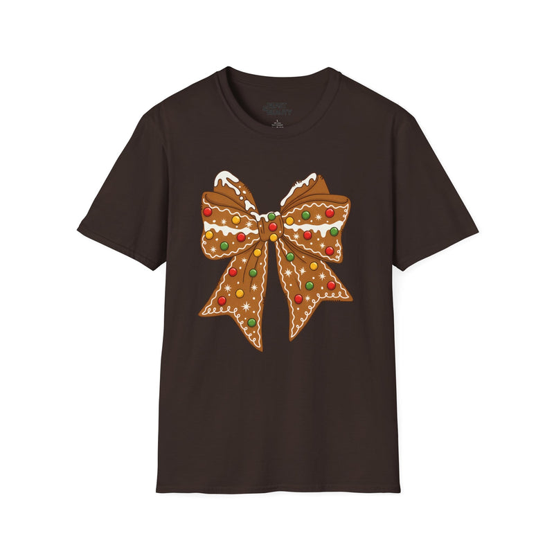 Gingerbread Coquette Bow Christmas T-Shirt