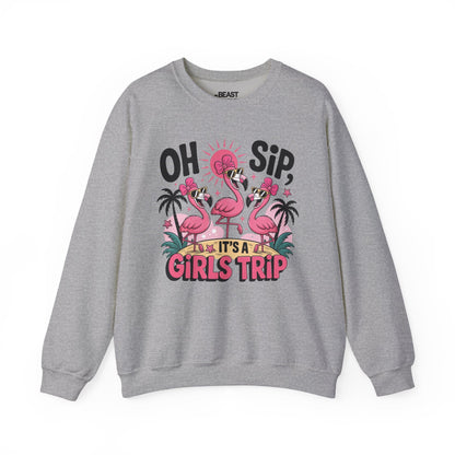 oh sip it s a girls trip sweatshirt sport grey sweatshirt uk couples gift idea