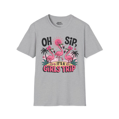 oh sip it s a girls trip t-shirt sport grey t-shirt uk couples gift idea