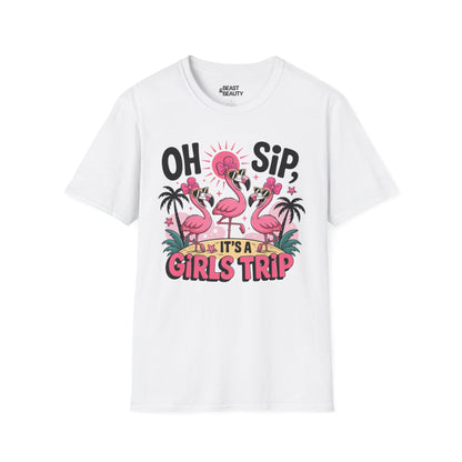oh sip it s a girls trip t-shirt white t-shirt uk couples gift idea