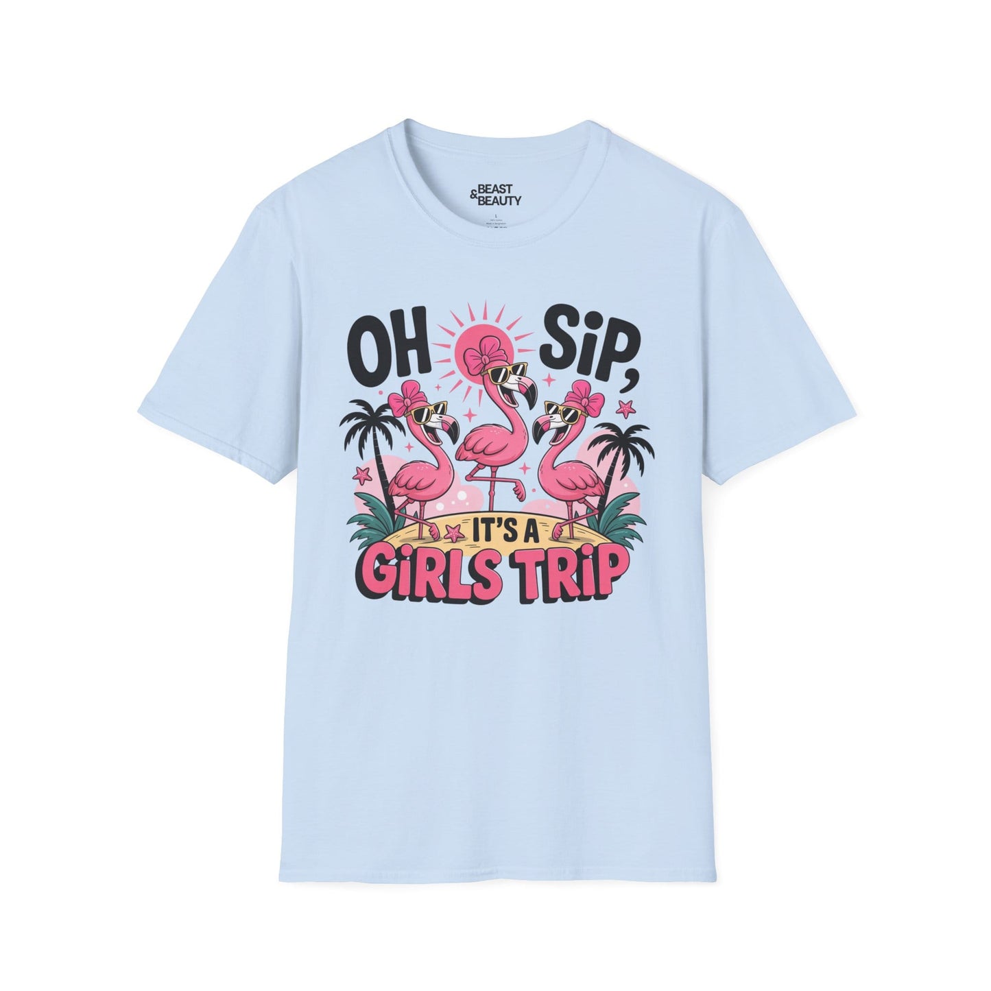 oh sip it s a girls trip t-shirt light blue t-shirt uk couples gift idea