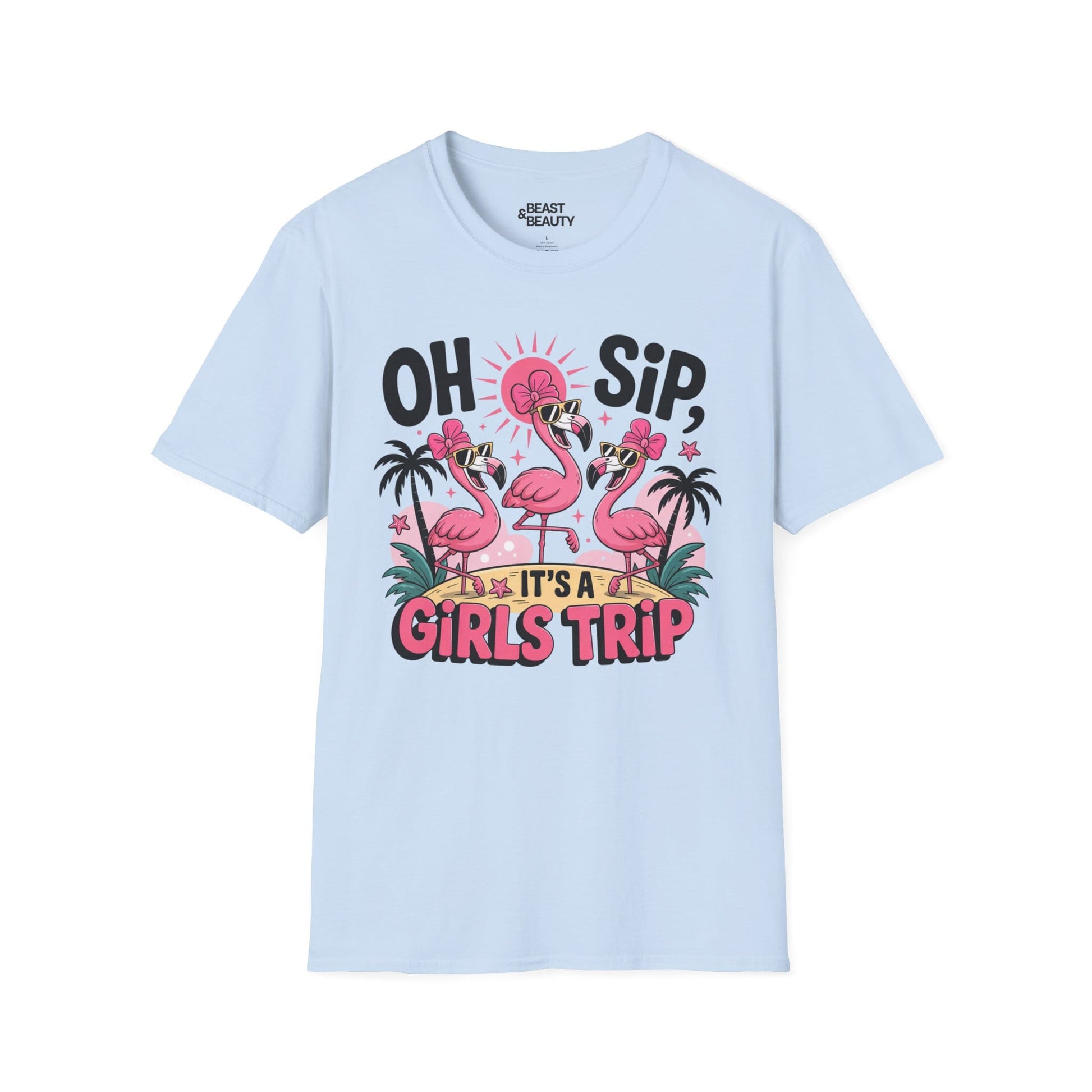 oh sip it s a girls trip t-shirt light blue t-shirt uk couples gift idea