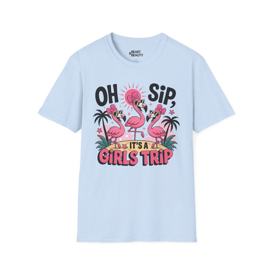 oh sip it s a girls trip t-shirt light blue t-shirt uk couples gift idea