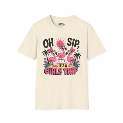 oh sip it s a girls trip t-shirt natural t-shirt uk couples gift idea