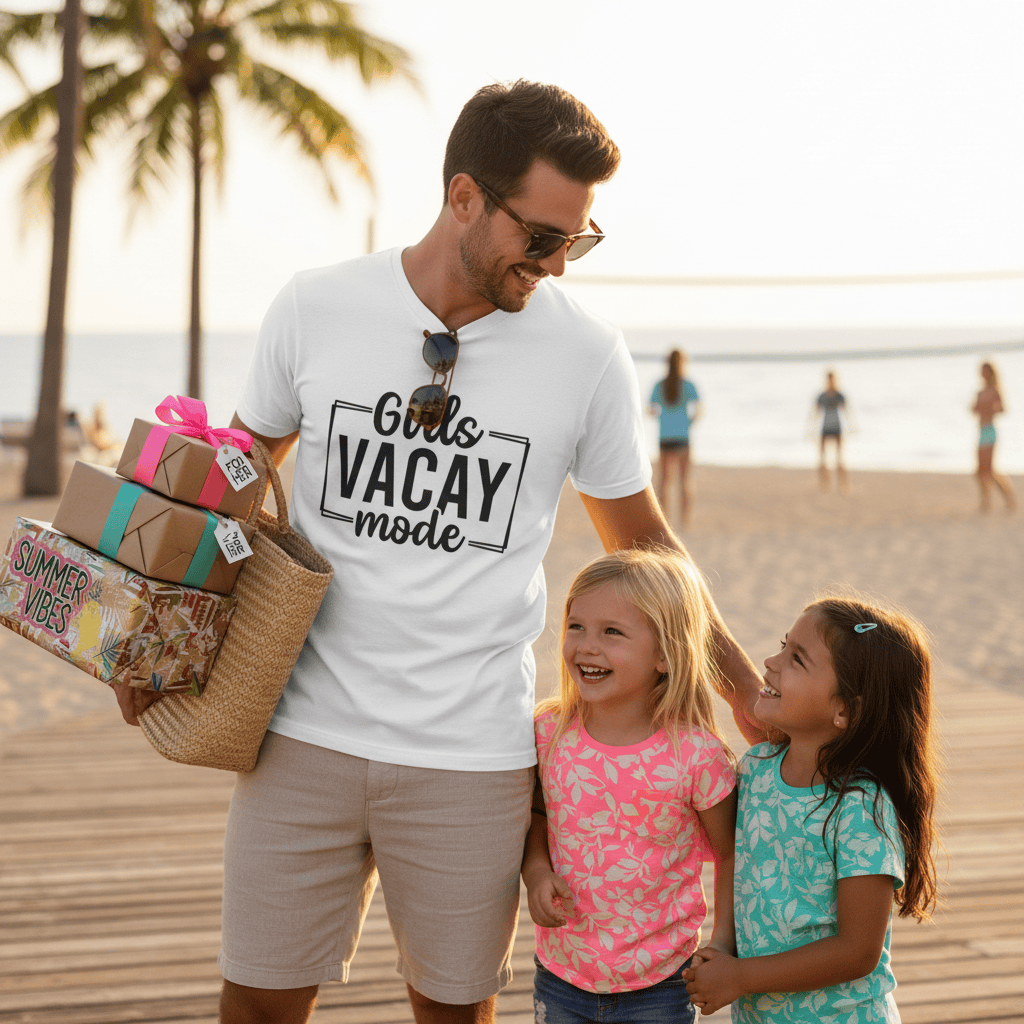 Girls Holiday Mode T-Shirt gift_idea unique_gift personalised_gift