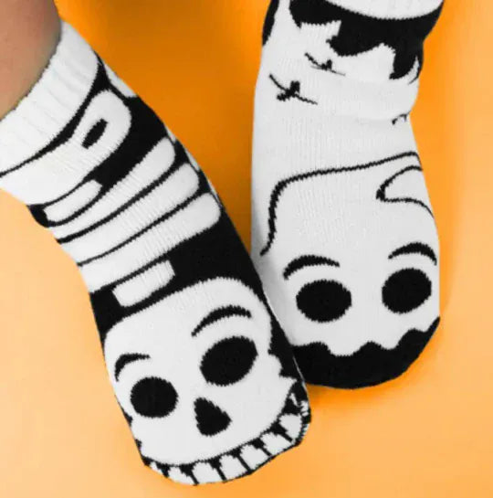 Glow-in-the-Dark Ghost & Skeleton Kids Socks – Mismatched Non-Slip Small gift_idea unique_gift personalised_gift