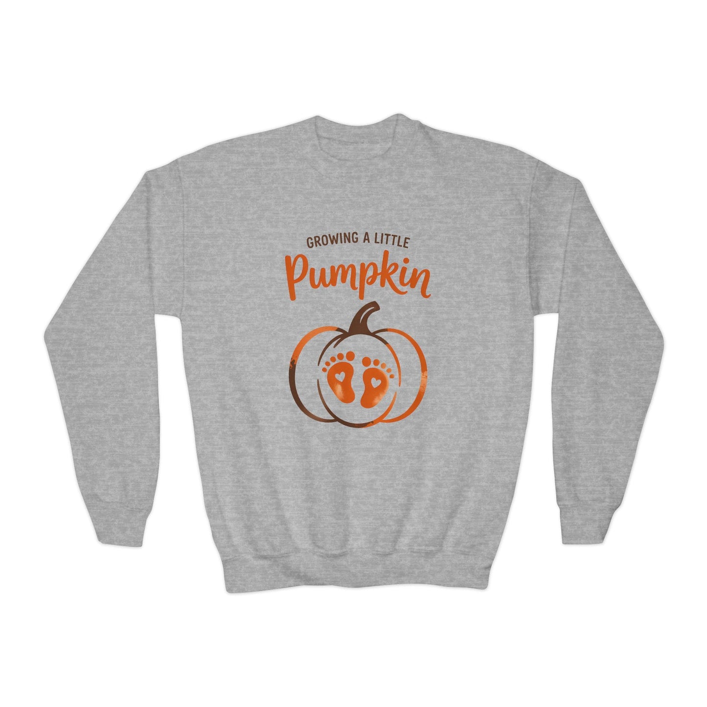 Growing A Little Pumpkin Kids Halloween Sweatshirt Sport Grey / XS gift_idea unique_gift personalised_gift