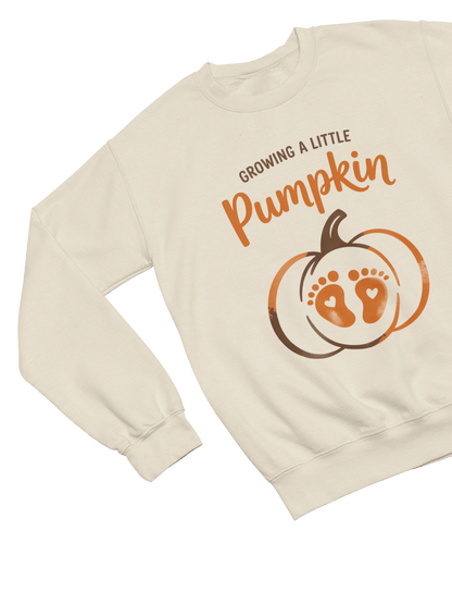 Growing a Little Pumpkin Sweatshirt | Pregnancy Announcement Jumper Sweatshirt / S (Adult) gift_idea unique_gift personalised_gift