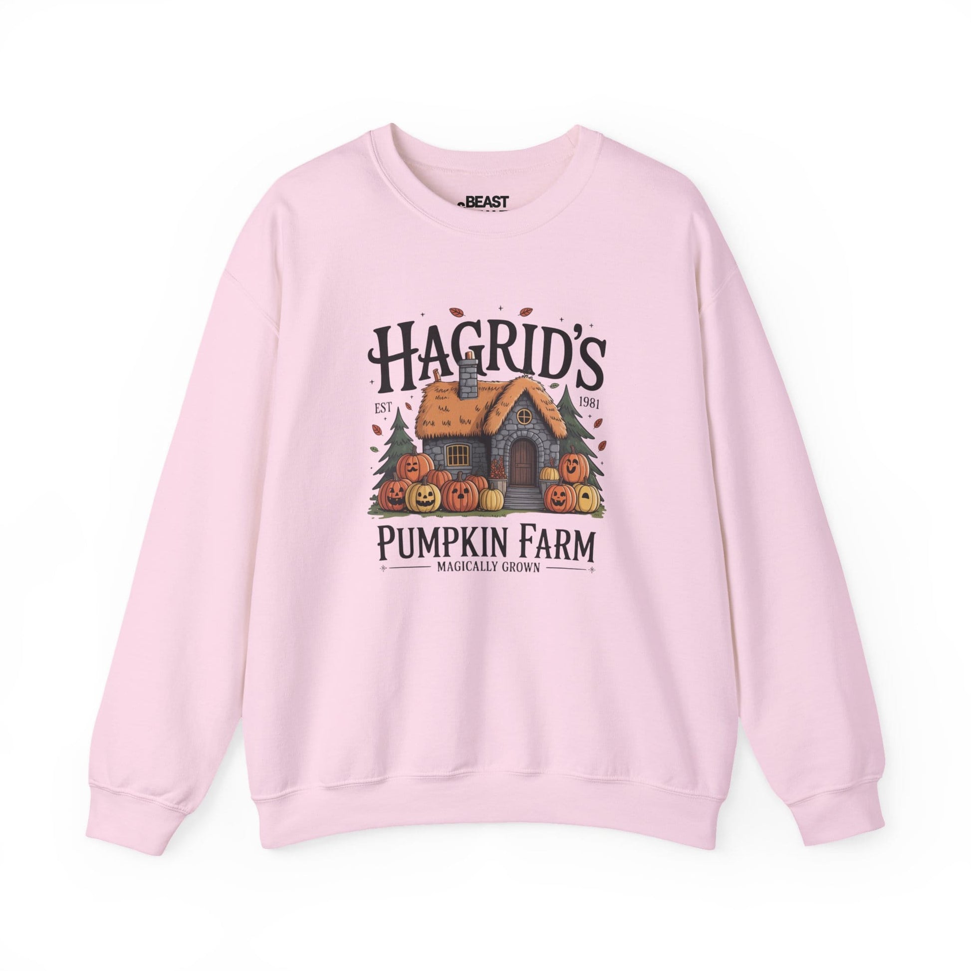 hagrid s pumpkin farm sweatshirt light pink sweatshirt uk gift gift idea