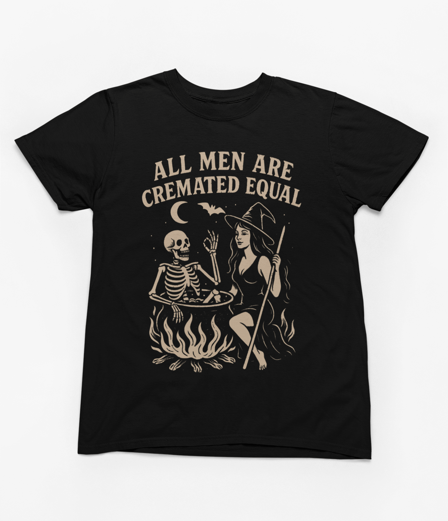 My Store Halloween T-Shirt / Black / Small All Men Are Cremated Equal Sweatshirt & T-Shirt | Witch Halloween