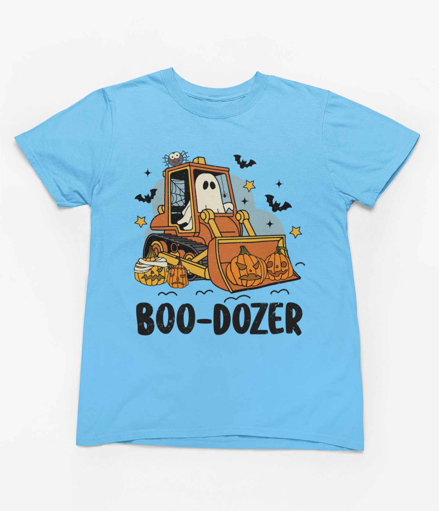 My Store Halloween T-Shirt / Blue / 3-4 years Boo-Dozer Kids Halloween Sweatshirt | Ghost Bulldozer Jumper