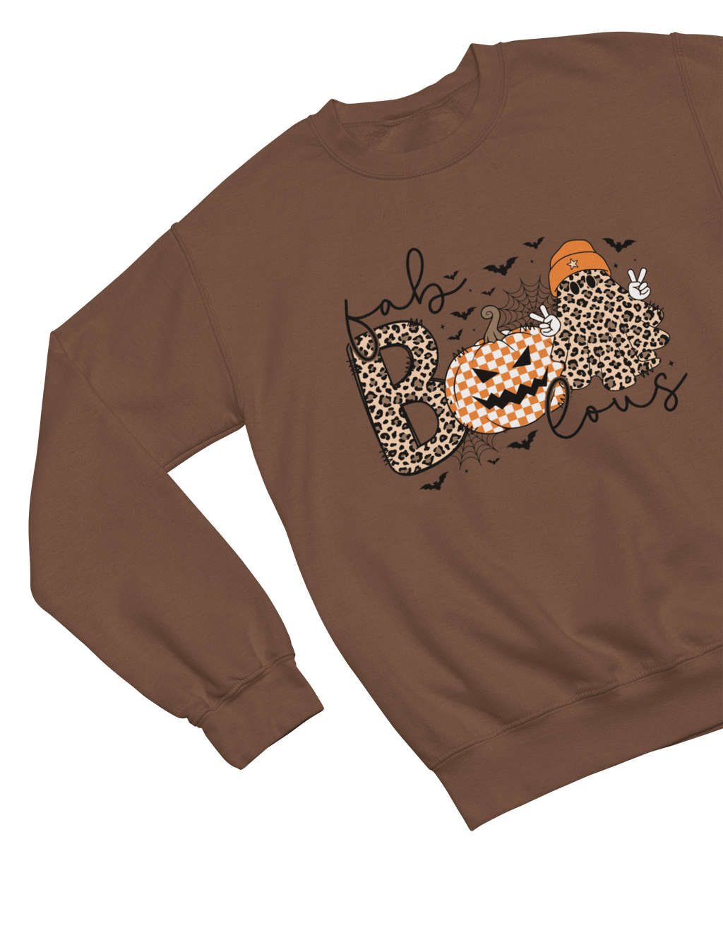 My Store Halloween Sweatshirt / Brown / Small Boojee Ghost Retro Fab-BOO-lous Halloween Sweatshirt & T-Shirt