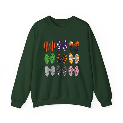 halloween bow pattern sweatshirt forest green sweatshirt uk Halloween gift idea