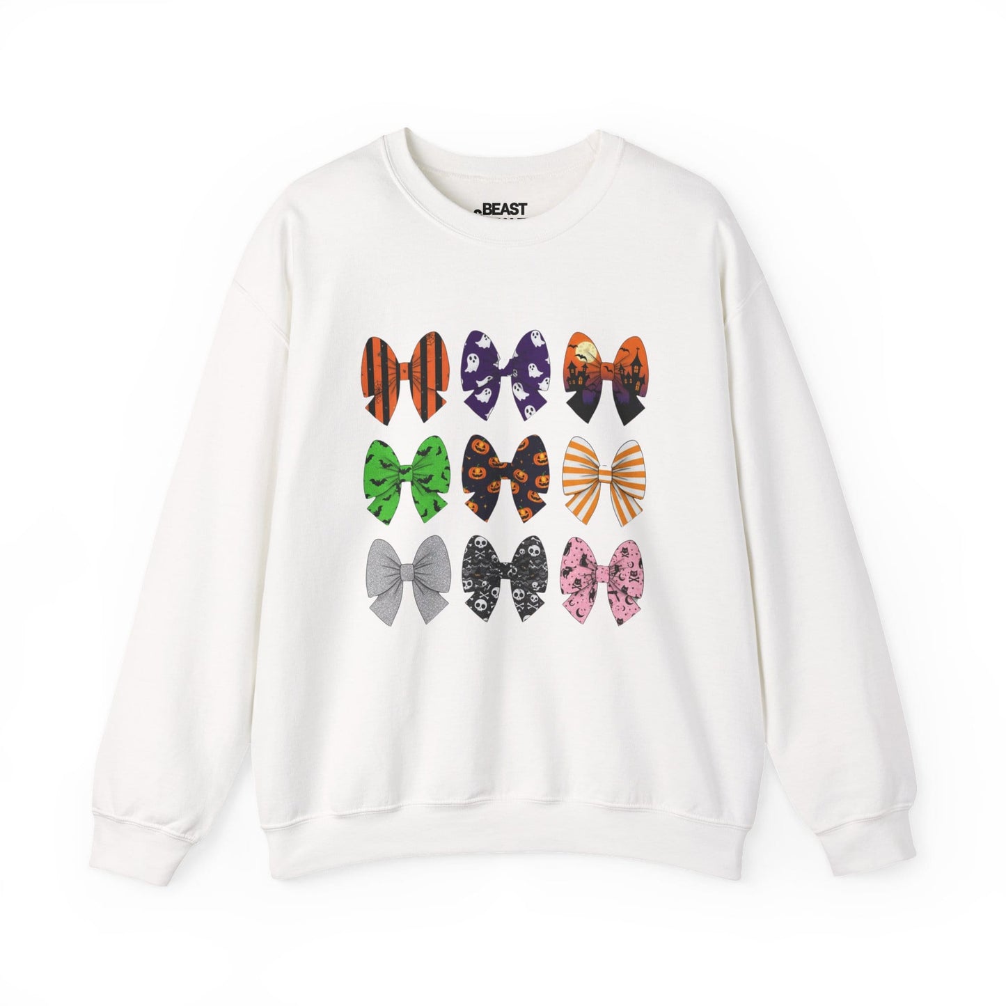 halloween bow pattern sweatshirt white sweatshirt uk Halloween gift idea