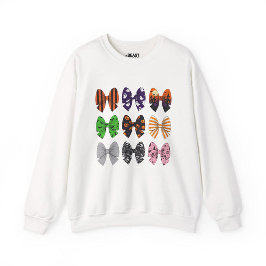 halloween bow pattern sweatshirt white sweatshirt uk Halloween gift idea