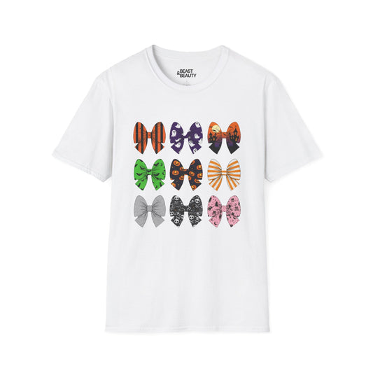 halloween bow pattern t-shirt white t-shirt uk Halloween gift idea