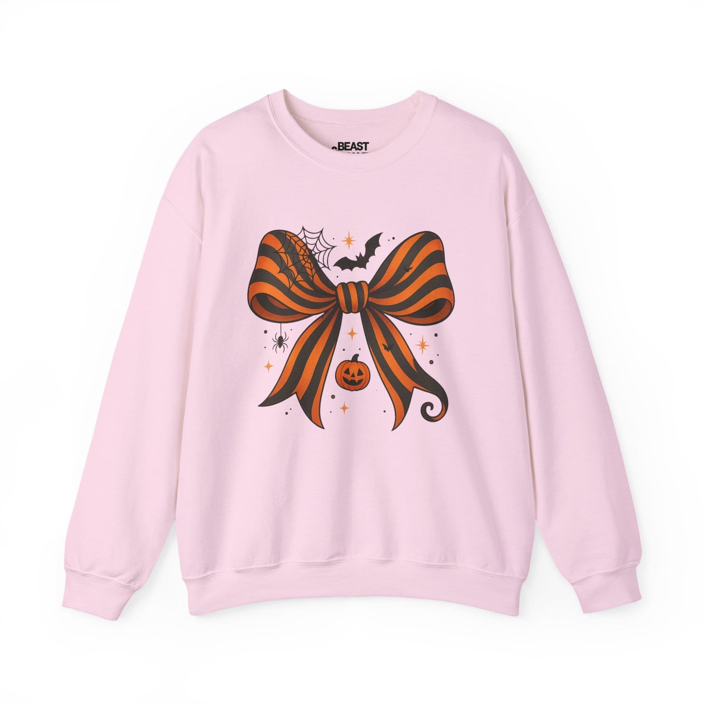 halloween bow pumpkin sweatshirt light pink sweatshirt uk Halloween gift idea